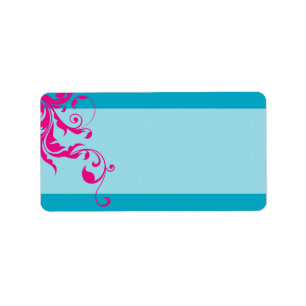 Etiqueta 128-marnie BAT MITZVAH florido color turquesa rosa