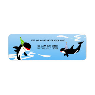 Etiqueta 1.ᵉʳ cumpleaños bajo la orilla de la ballena bebé