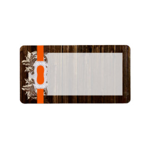 Etiqueta 1.25"x2.75" Dirección de correo Barn Wood Diamante