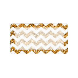 Etiqueta 1.25"x2.75" Dirección de correo Purpurina de oro C