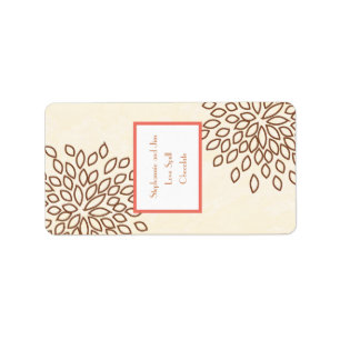 Etiqueta 1.25"x2.75" Hersheys Miniatura Floral Rosa / Marró