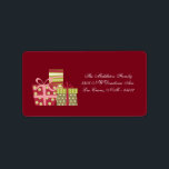 Etiqueta 1.25"x2.75" Red XMAS presenta dirección de correo<br><div class="desc">Esta Moda personalizada de 1, 25" x 2, 75" y la etiqueta de la dirección de correo de moda Red XMAS presenta a Navidades pegados a la etiqueta de la dirección de correo es a la vez moderna y de moda. Éstos se imprimen en etiquetas Avery® utilizando una impresora a...</div>
