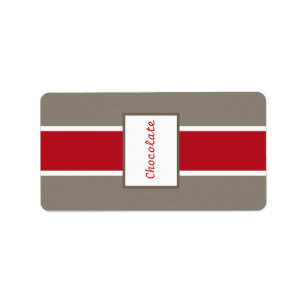 Etiqueta 1.25" x 2.75" Crimson Red Gray Bg White de Hershey