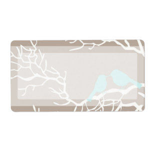 Etiqueta 1.25" x 2.75" Dirección de correo Gris Tree & Bird