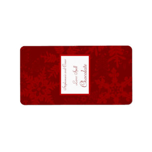 Etiqueta 1,25" x 2,75" el navidad miniatura de Hershey rojo