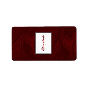 Etiqueta 1.25" x 2.75" Hershey's Dark Maroon Gray Swirls Re