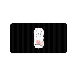 Etiqueta 1.25" x 2.75" Hershey's Miniature Pink Poodle Pari