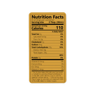 Etiqueta 2023 Hechos De Nutrición De Jarabe De Maple