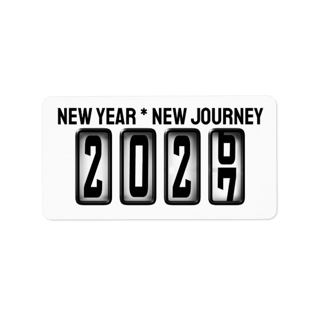 Etiqueta 2027 Odómetro Año Nuevo (Frente)