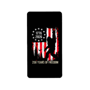 Etiqueta 250º Aniversario USA Pie Grande Patriótico Liberta