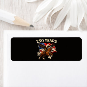 Etiqueta 250 Aniversario Estados Unidos Caballo Occidental 