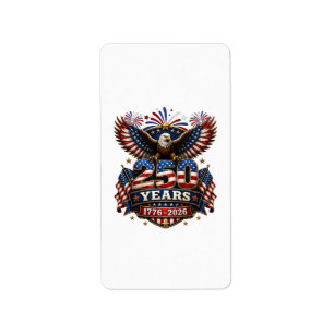 Etiqueta 250 años 4 de julio aniversario 250 de Estados Uni