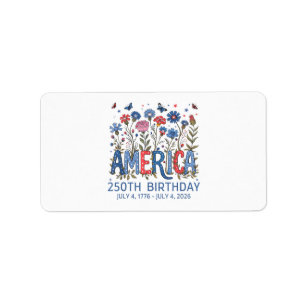 Etiqueta 250 Años Aniversario de América Cumpleaños 250 de