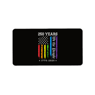 Etiqueta 250 años de la bandera del orgullo LGBT de EE. UU.