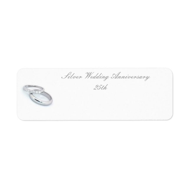 Etiqueta 25.º Aniversario Boda De Plata (Frente)
