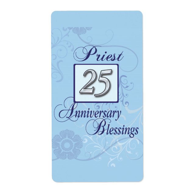 Etiqueta 25th Anniversary Silver Number on Blue (Frente)