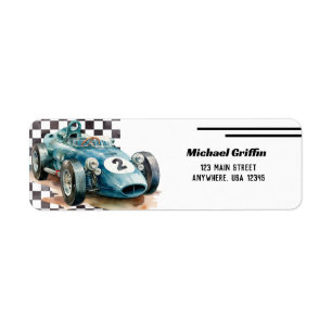 Etiqueta 2 cumpleaños rápido Race Car