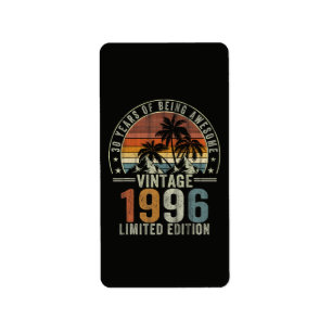 Etiqueta 30 Años De Ser Increíble Vintage 1996