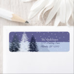 Etiqueta 3 Blue Christmas Tree Return Address<br><div class="desc">Ver más diseños de Navidades por Sandra</div>