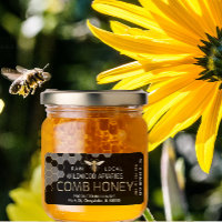 3 oz Honey Jar Label Queen Bee Comb Honey