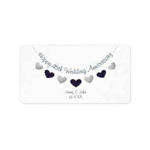 Etiqueta 45° aniversario de boda zafiro bunting
