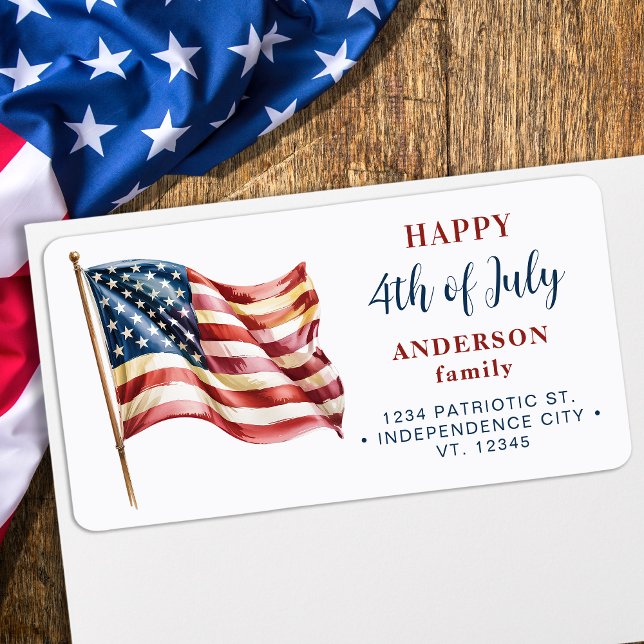 Etiqueta 4 de julio: Dirección de devolución de la bandera  (Subido por el creador)