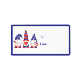 Etiqueta 4 De Julio Gnomes Rojo Azul Blanco
