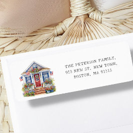 Etiqueta 4 de julio Moving Home New Address