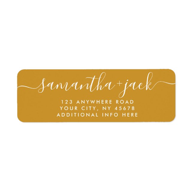 Etiqueta 4 LÍNEAS Boda moderno Elegante Dirección de Retorn (Frente)