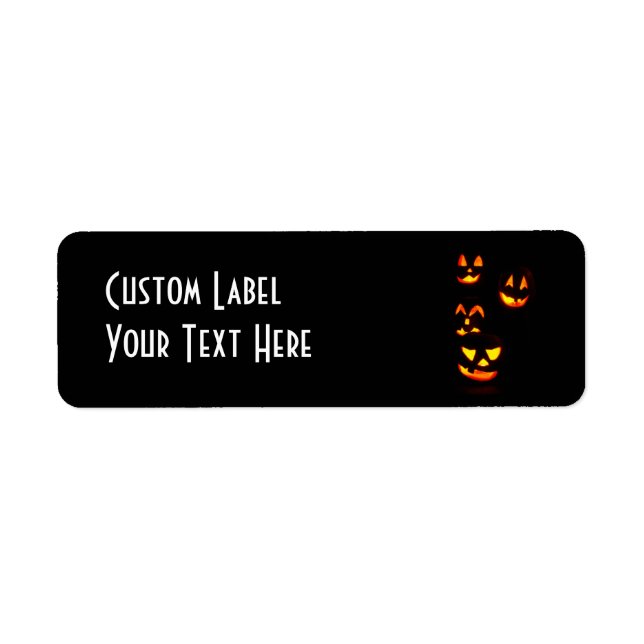 Etiqueta 4 Lit Jack-O-Lanterns - Naranja (Frente)