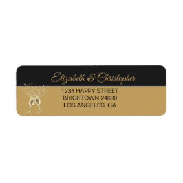 Etiqueta 50.º Aniversario de Oro Esparkle Oro Negro