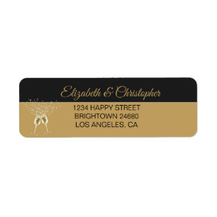 Etiqueta 50.º Aniversario de Oro Esparkle Oro Negro