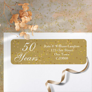 Etiqueta 50.º Aniversario del Oro Confetti de Polvo