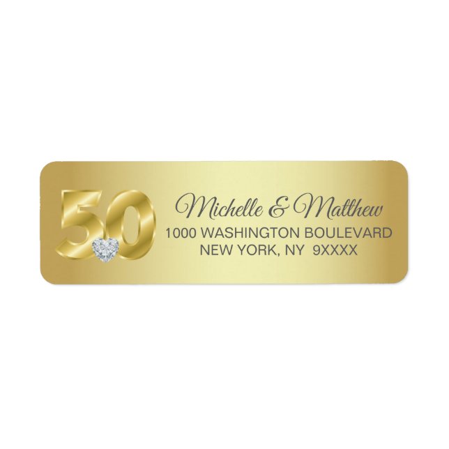 Etiqueta 50 Aniversario Boda de Oro personalizado (Frente)