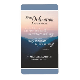 Etiqueta 50° Aniversario de la Ordenación Felicitaciones