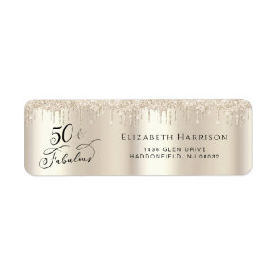 Etiqueta 50 Fabuloso Purpurina de oro
