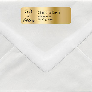 Etiqueta 50 Fabulous Gold Return Address