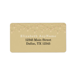 Etiqueta 50 y fabulosa dirección Black Text Gold Lights