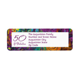 Etiqueta 50 y fabulosa dirección de devolución de PURPLE ab