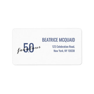 Etiqueta 50 y fabuloso cumpleaños personalizado