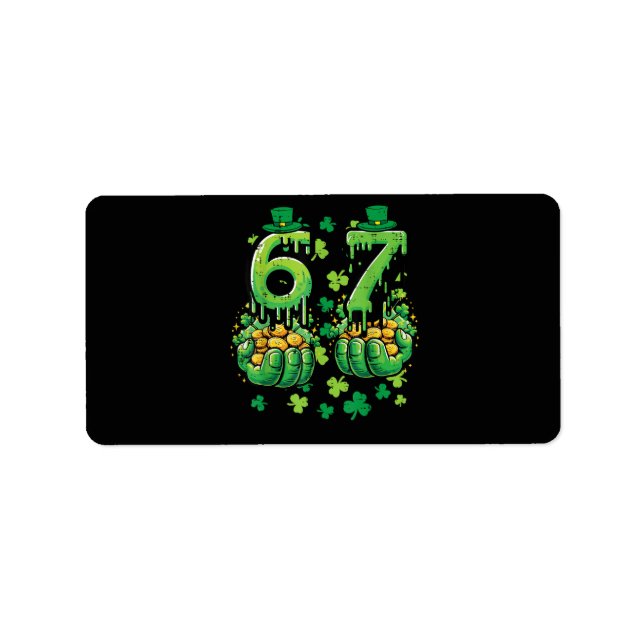 Etiqueta 6 7 Día de San Patricio (Frente)