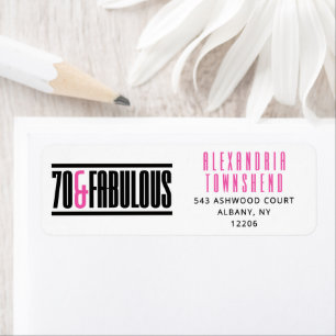 Etiqueta 70 & Tipografía Negrita Chic Fabulosa Cumpleaños 7