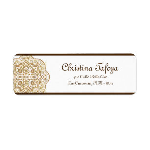 Etiqueta .75"x2.25" Dirección de devolución Fiesta marroquí