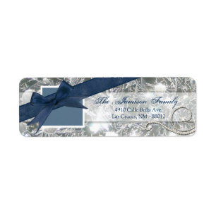 Etiqueta .75"x2.25" Dirección de devolución Nieve helada en