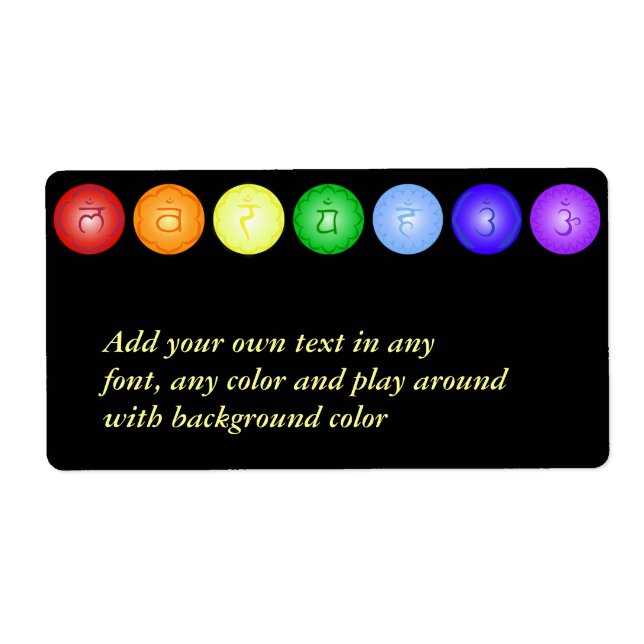 Etiqueta 7 chakras y sus símbolos (Frente)