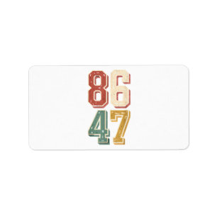 Etiqueta 8647 retro 86 47