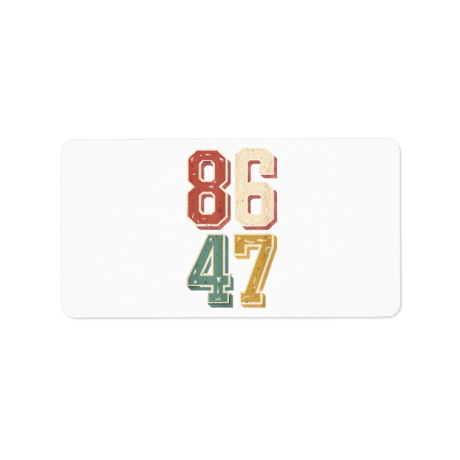 Etiqueta 8647 retro 86 47 (Frente)