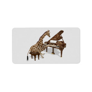Etiqueta A La Dulce Giraffe Le Encanta Jugar Piano