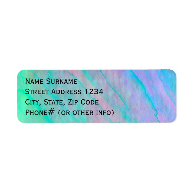 Etiqueta Abalone Shell acuarela madre-de-perla (Frente)