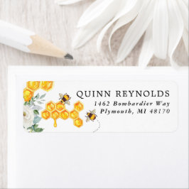 Etiqueta Abeja Bumble de Panal Floral | Dirección de devolu